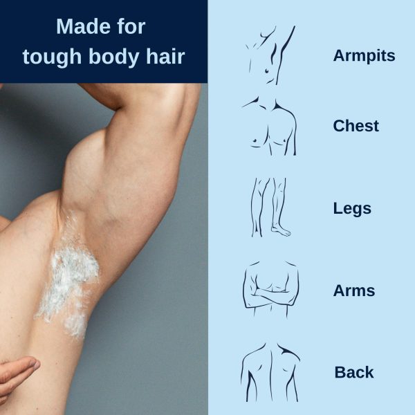 No Hair Crew Body At Home Hair Removal Cream for Manscaping Unwanted Hair with Energizing Ginseng, Premium Depilatory, Painless & Flawless, Made for Men, 200ml - Image 7