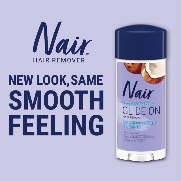 Nair Hair Remover Sensitive Formula Glide On Depilatory Cream 3.3 oz - Image 12