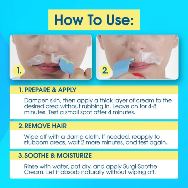 Surgiwax Facial Hair Removal Cream for Women – Depilatory Cream for Face, Neck, & Sensitive Skin, Professional Hair Remover, 1 oz - Image 2
