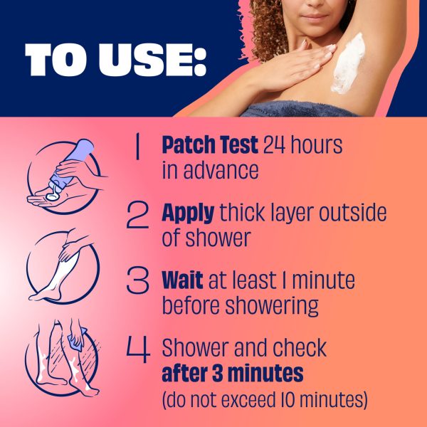 Nair Sensitive Shower Cream Hair Remover with Natural Coconut Oil and Vitamin E, Body Hair Removal Cream, 12 oz - Image 4